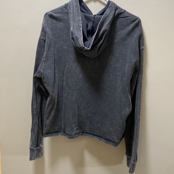 Caution the the Wind Dark Grey Acid Wash Hoodie - Picture 3 of 3